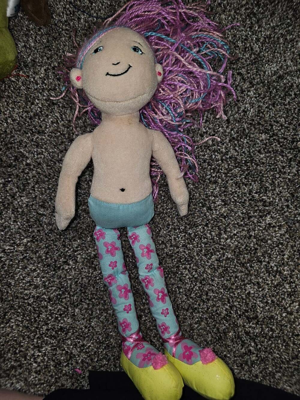 Groovy Girls Plush Doll Pink Hair Floral Leggings